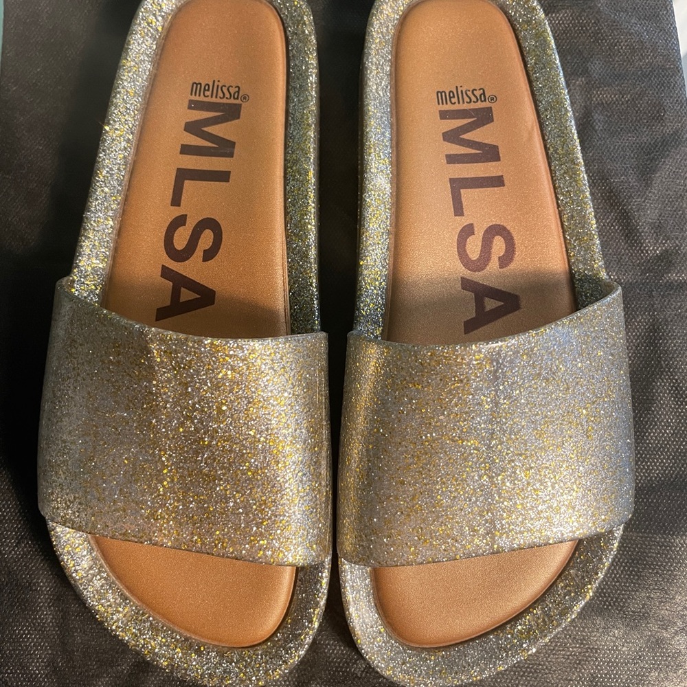 Melissa gold glitter sandals